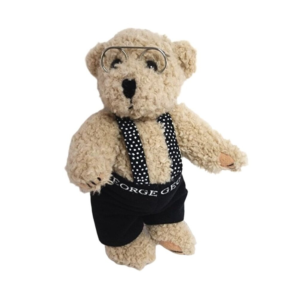 Vintage OPI George Teddy Bear Jointed Plush Stuffed Animal with Glasses Advertis